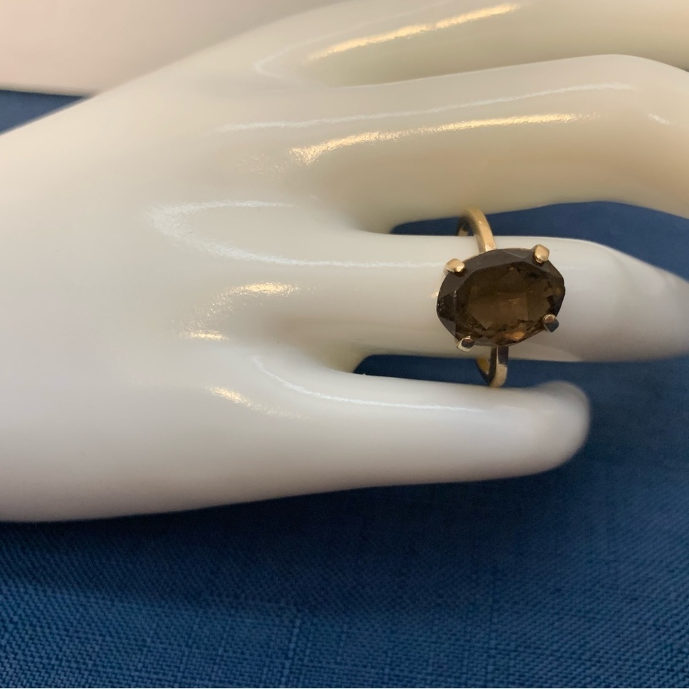 Yellow Gold with Smokey Topaz Ring